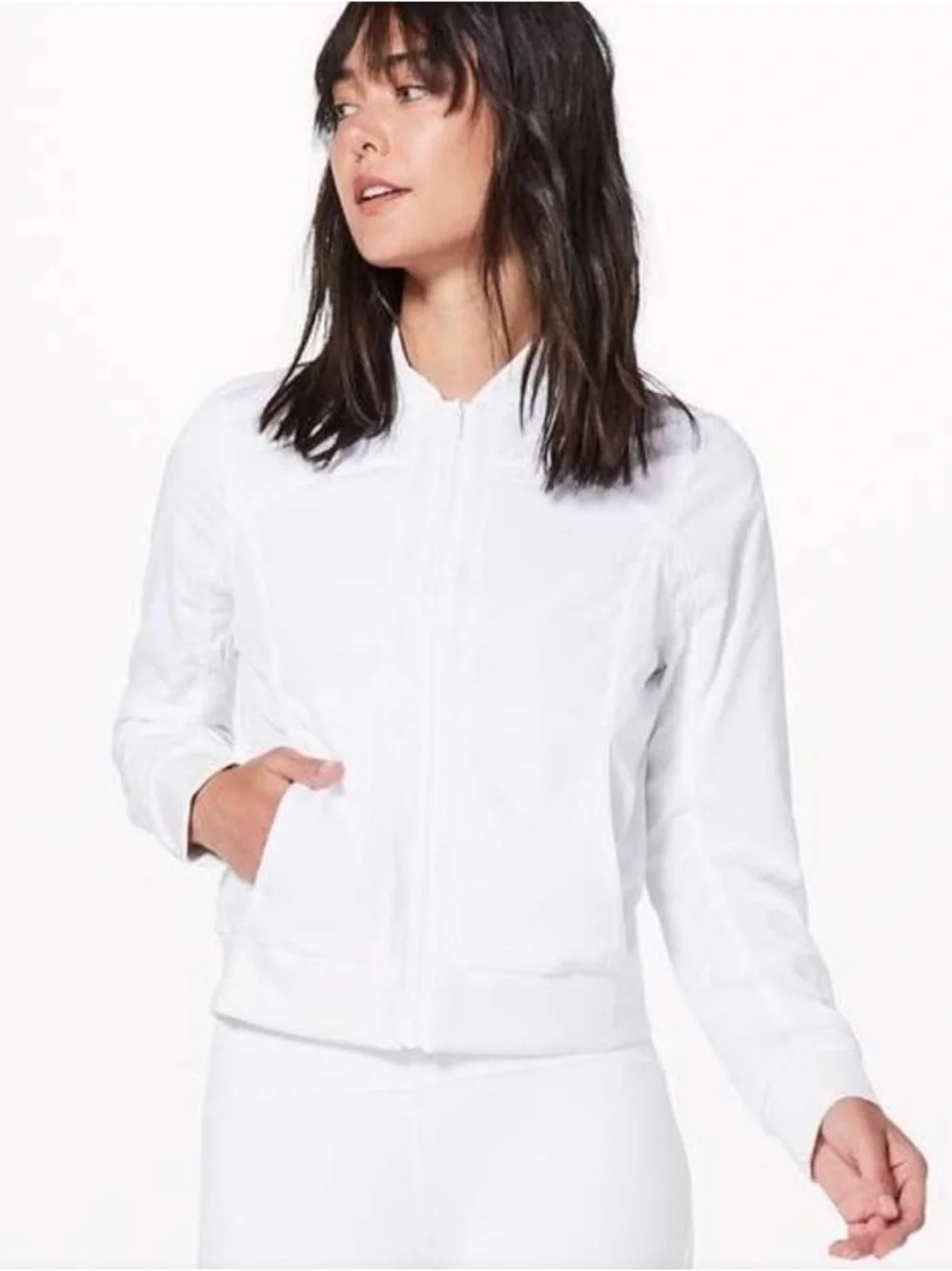 lululemon athletica Bomb around jacket 🩵 Reversible - white/Eternal wave white 8